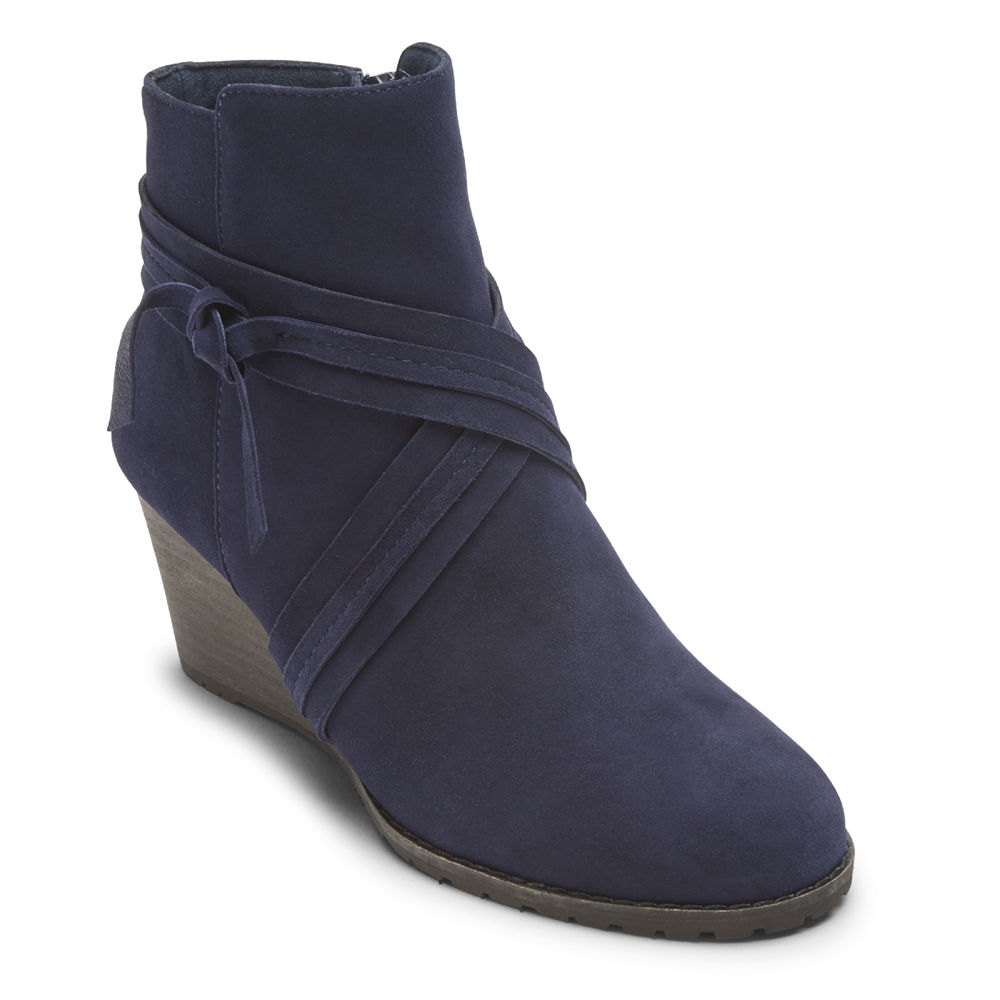 Rockport Singapore Womens Boots - Hollis X-Strap Blue - FC4270981